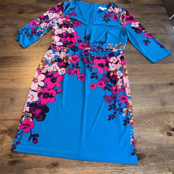 London Times Women's 10 3/4 Sleeve Dress - Picture 5 of 12